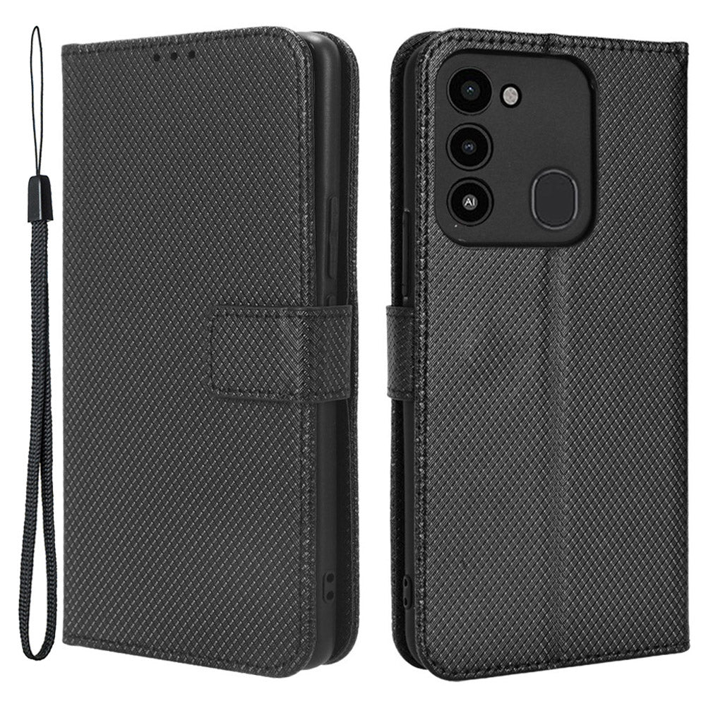 For Tecno Spark 8C 4G Spark Go 2022 KG5 Diamond Texture Wallet Phone Case Stand PU Leather Phone Cover For Tecno Spark 8C 4G Spark Go 2022 KG5 Diamond Texture Wallet Phone Case Stand PU Leather Phone Cover